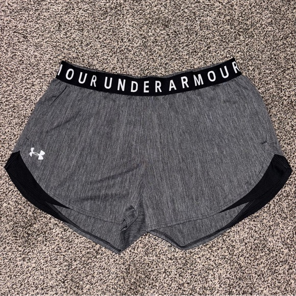 Under Armour Pants - Large Under Armour UA Women's Black and Gray Athletic Shorts Running Workout